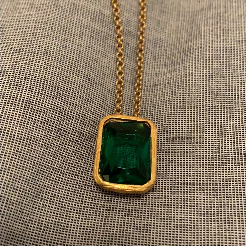 Gold Plated Green Gem Necklace